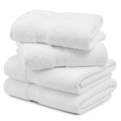 Egyptian Cotton Pile Plush Heavyweight Soft 4 Piece Bath Towel Set