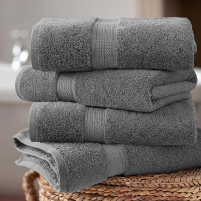 Egyptian Cotton Pile Plush Heavyweight Soft 4 Piece Bath Towel Set