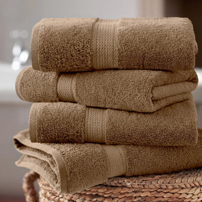 Egyptian Cotton Pile Plush Heavyweight Soft 4 Piece Bath Towel Set