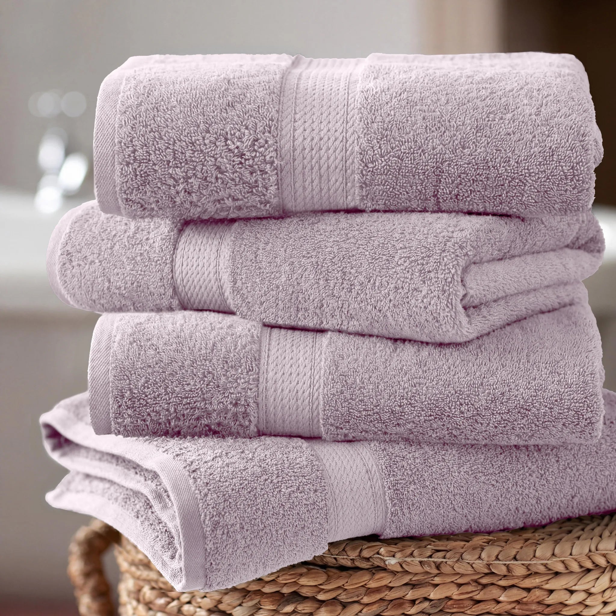 Egyptian Cotton Pile Plush Heavyweight Soft 4 Piece Bath Towel Set