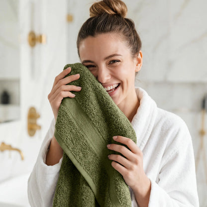 Egyptian Cotton Pile Plush Heavyweight Soft 4 Piece Bath Towel Set