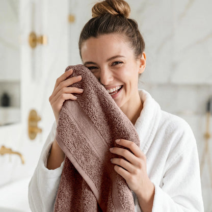 Egyptian Cotton Pile Plush Heavyweight Soft 4 Piece Bath Towel Set