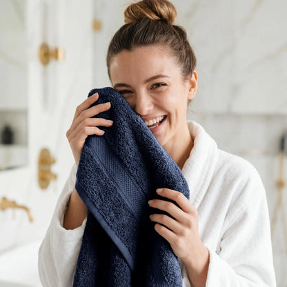 Egyptian Cotton Pile Plush Heavyweight Soft 4 Piece Bath Towel Set