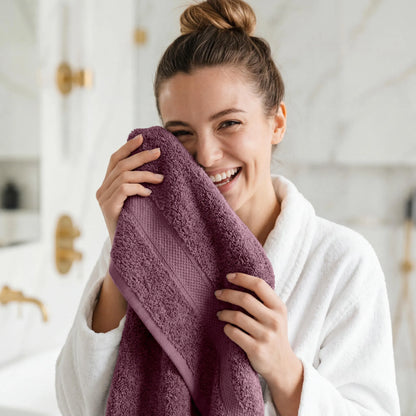 Egyptian Cotton Pile Plush Heavyweight Soft 4 Piece Bath Towel Set