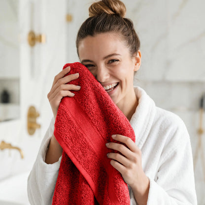 Egyptian Cotton Pile Plush Heavyweight Soft 4 Piece Bath Towel Set