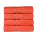 Ultra Soft Cotton Absorbent Solid Assorted 4-Piece Bath Towel Set - Tangerine