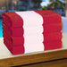 Cabana Stripe Oversized Cotton Beach Towel Set - Red