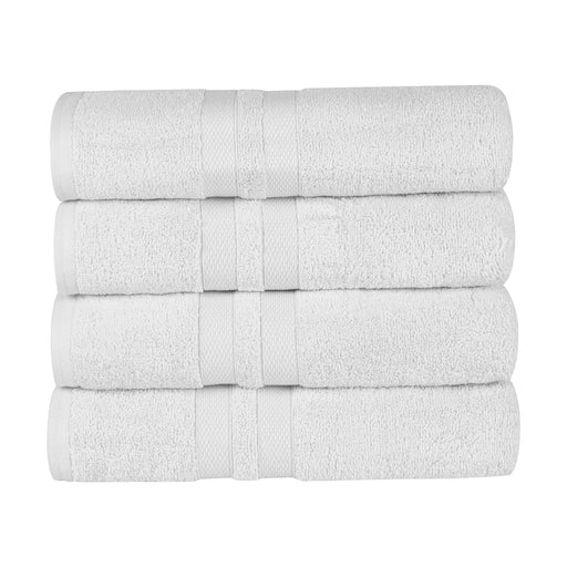 Ultra Soft Cotton Absorbent Solid Assorted 4-Piece Bath Towel Set - Silver