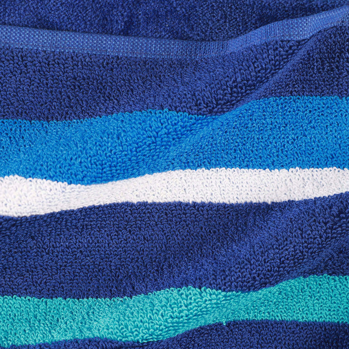 Seafina Oversized Cotton 4 Piece Beach Towel Set - NavyBlue