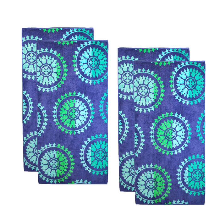 Spinning Wheels Oversized Cotton 4 Piece Beach Towel Set