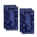 Sea Horse Oversized Cotton 4 Piece Beach Towel Set - Blue