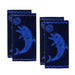 Play Dolphin Oversized Cotton 4 Piece Beach Towel Set - Blue