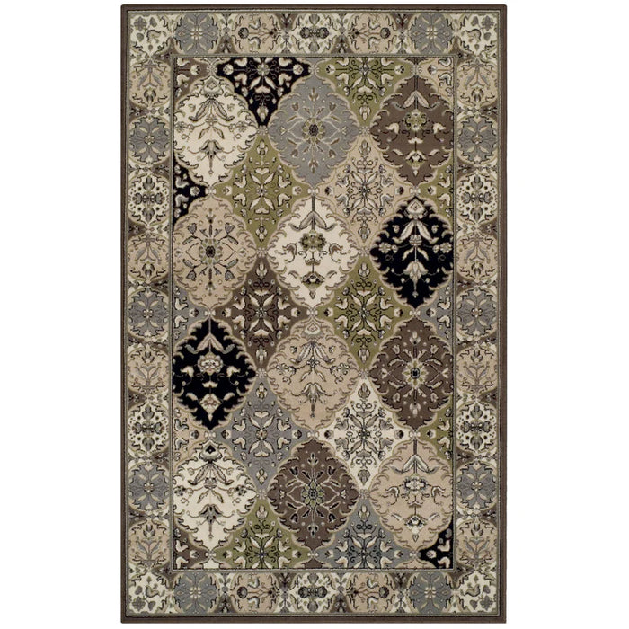 Paloma Contemporary Damask Floral Indoor Area Rug - Chocolate