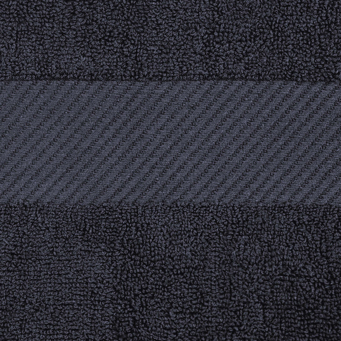 Kendell Egyptian Cotton 6 Piece Towel Set with Dobby Border - Black
