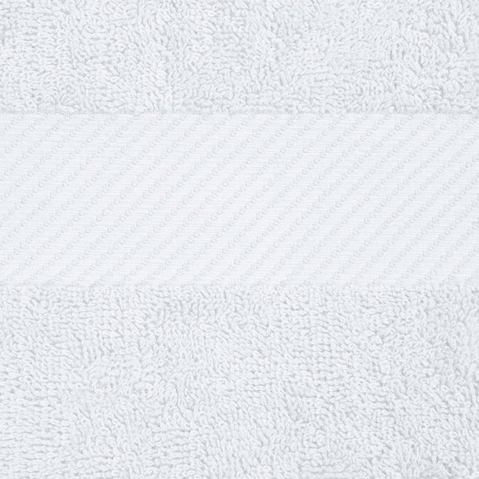 Kendell Egyptian Cotton 6 Piece Towel Set with Dobby Border - White