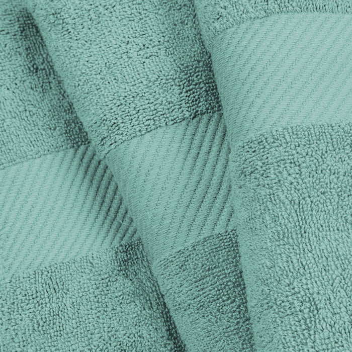 Kendell Egyptian Cotton 2 Piece Bath Sheet Set with Dobby Border - Sea Foam