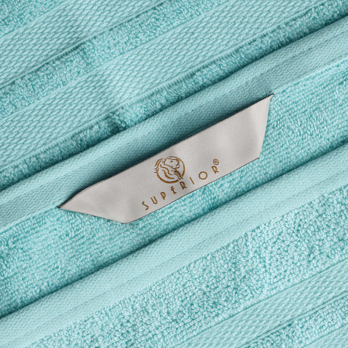 Ultra Soft Cotton Absorbent Solid Assorted 4-Piece Bath Towel Set - Cyan