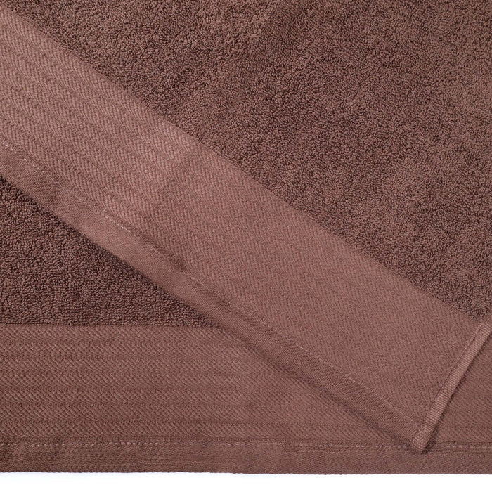 Turkish Cotton 8 Piece Jacquard Herringbone and Solid Towel Set - Charcoal