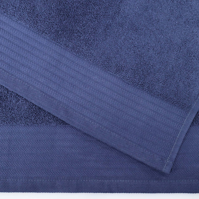 Turkish Cotton 6 Piece Highly Absorbent Solid Towel Set - Navy Blue