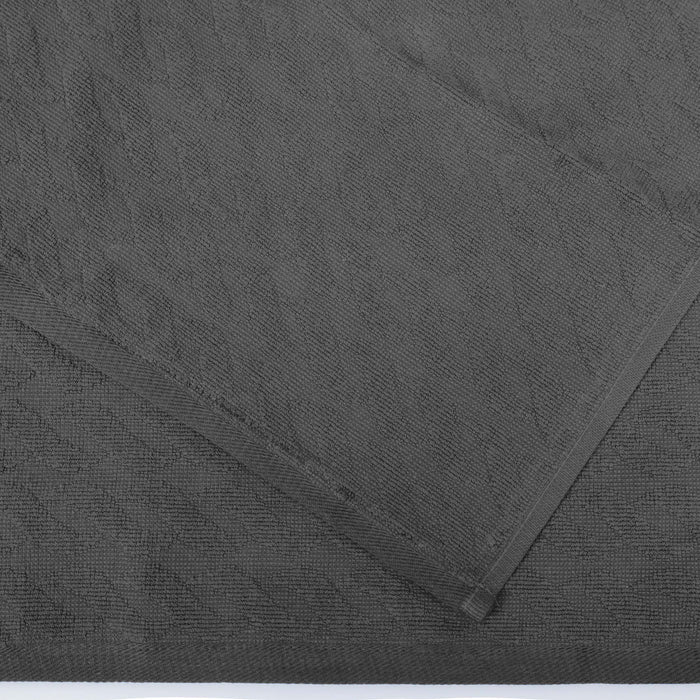 Turkish Cotton 6 Piece Highly Absorbent Jacquard Herringbone Towel Set - Grey