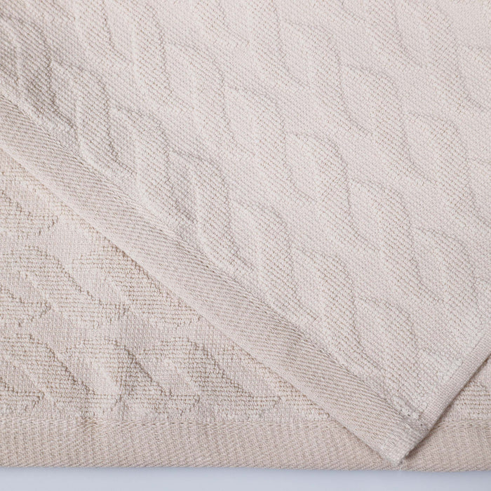 Turkish Cotton 6 Piece Highly Absorbent Jacquard Herringbone Towel Set - ivory