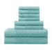 Turkish Cotton 8 Piece Jacquard Herringbone and Solid Towel Set - Cascade