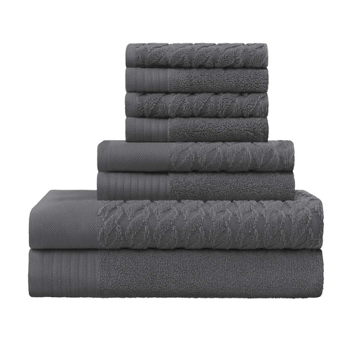 Turkish Cotton 6 Piece Highly Absorbent Solid Towel Set - Grey