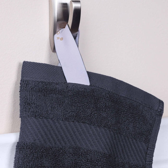 Kendell Egyptian Cotton 6 Piece Towel Set with Dobby Border - Black