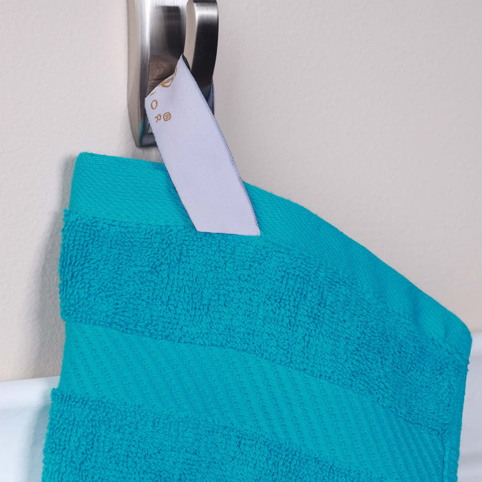 Kendell Egyptian Cotton 6 Piece Towel Set with Dobby Border - Capri Breeze