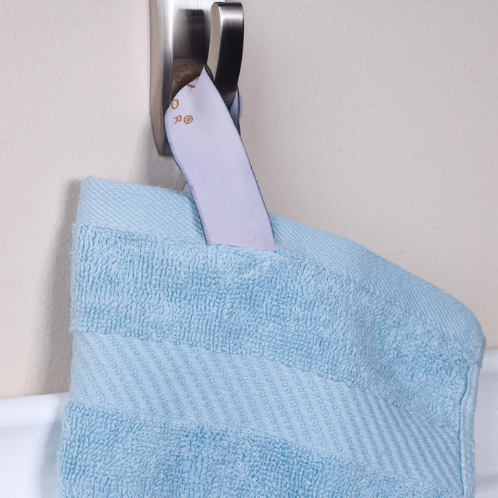 Kendell Egyptian Cotton 6 Piece Towel Set with Dobby Border - Winter Blue