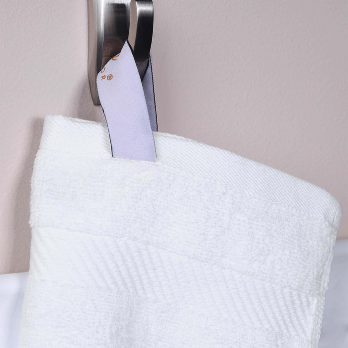 Kendell Egyptian Cotton 6 Piece Towel Set with Dobby Border - White