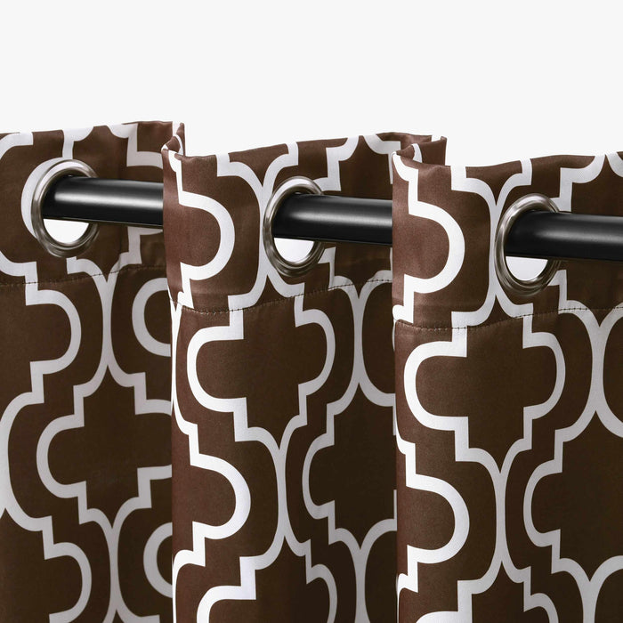 Moroccan Trellis Insulated Blackout Grommet Curtain Panel Set