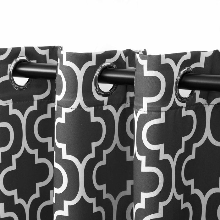 Moroccan Trellis Insulated Blackout Grommet Curtain Panel Set