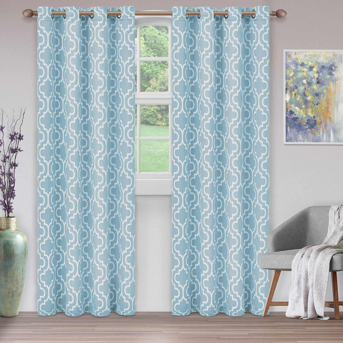 Moroccan Trellis Insulated Blackout Grommet Curtain Panel Set