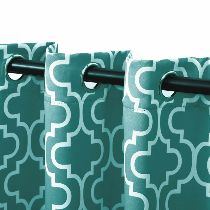 Moroccan Trellis Insulated Blackout Grommet Curtain Panel Set