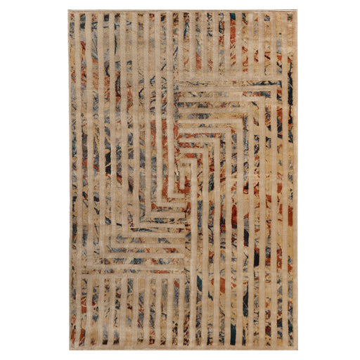 Modern Geometric Lines Abstract Boho Area Rug Or Runner - Ivory