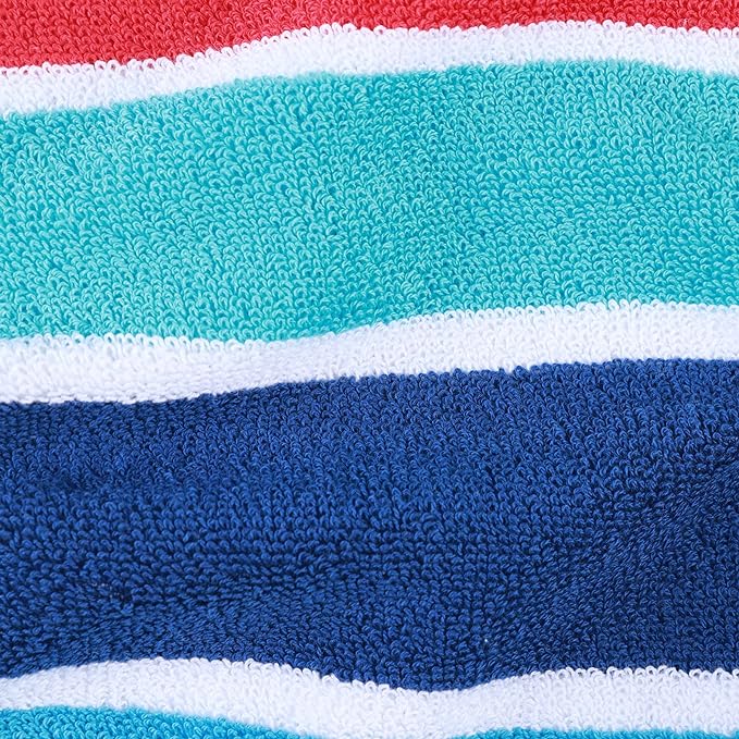 Ocean Stripe Oversized Cotton 2 Piece Beach Towel Set - Blue