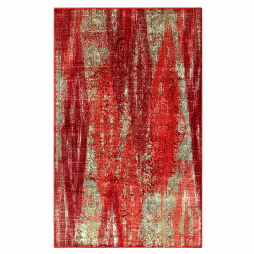 Brayton Abstract Non Slip Indoor Area Rug Or Runner Rug Or Door Mat - Orange