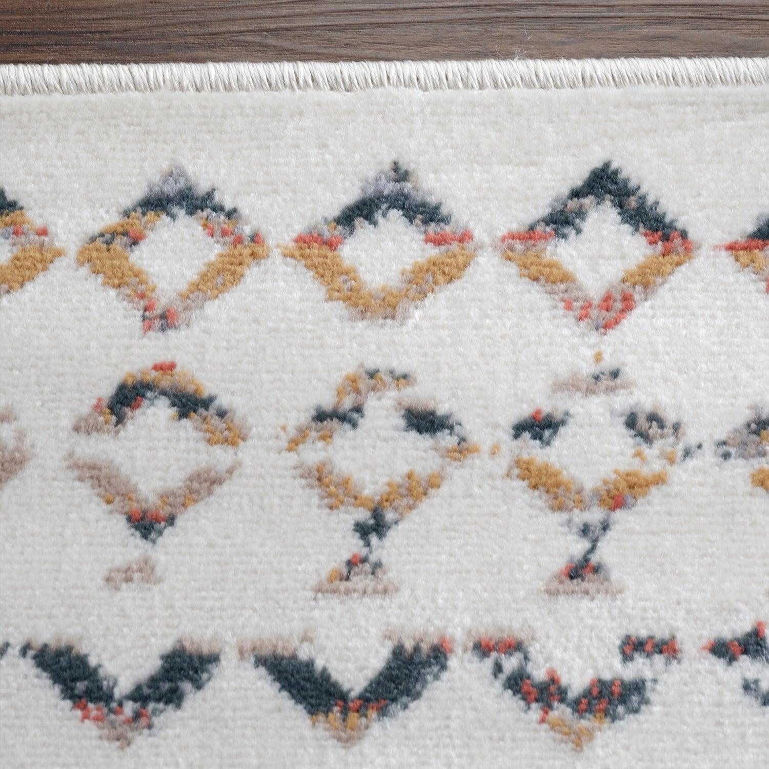 Numair Abstract Geometric Diamonds Indoor Area Rug or Runner Rug - Blue Nile Mills