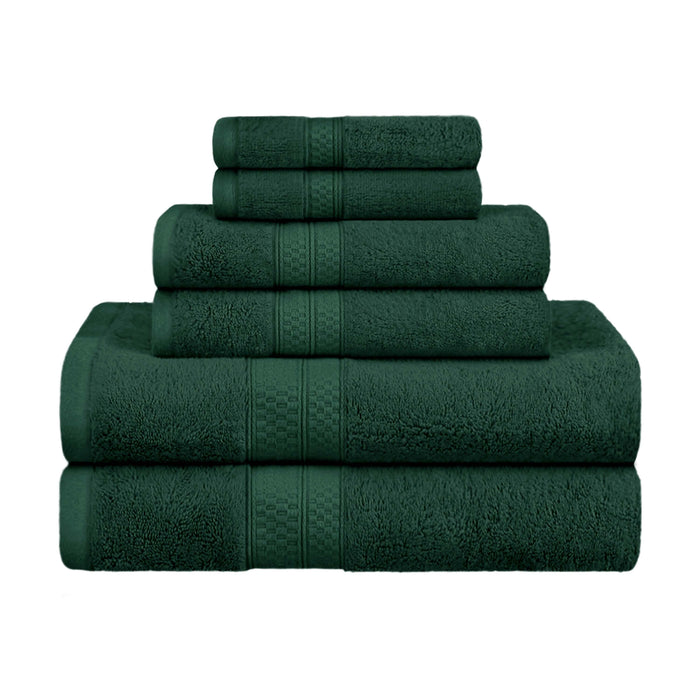 Ultra-Soft Rayon from Bamboo Cotton Blend 6 Piece Towel Set - Hunter Blue