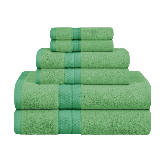 Ultra-Soft Rayon from Bamboo Cotton Blend 6 Piece Towel Set - Spring Green 