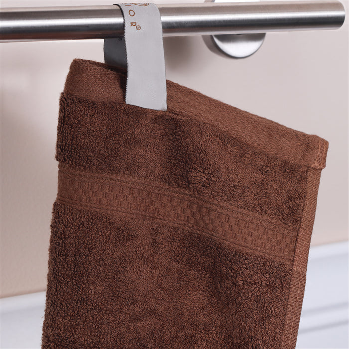 Ultra-Soft Rayon from Bamboo Cotton Blend 4 Piece Bath Towel Set - Cocoa