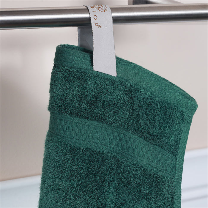Ultra-Soft Rayon from Bamboo Cotton Blend 4 Piece Bath Towel Set - Hunter Green
