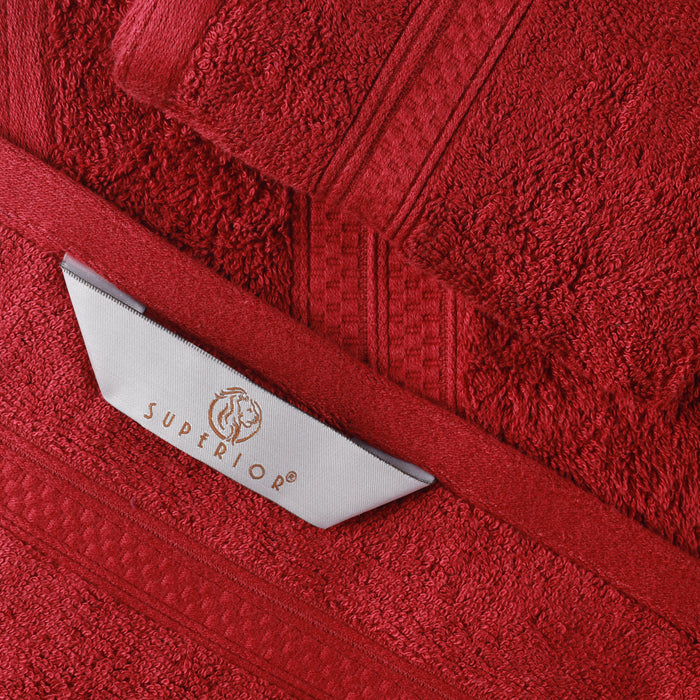 Ultra-Soft Rayon from Bamboo Cotton Blend 4 Piece Bath Towel Set - Crimson