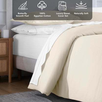 Egyptian Cotton 650 Thread Count Solid Duvet Cover Set - Blue Nile Mills