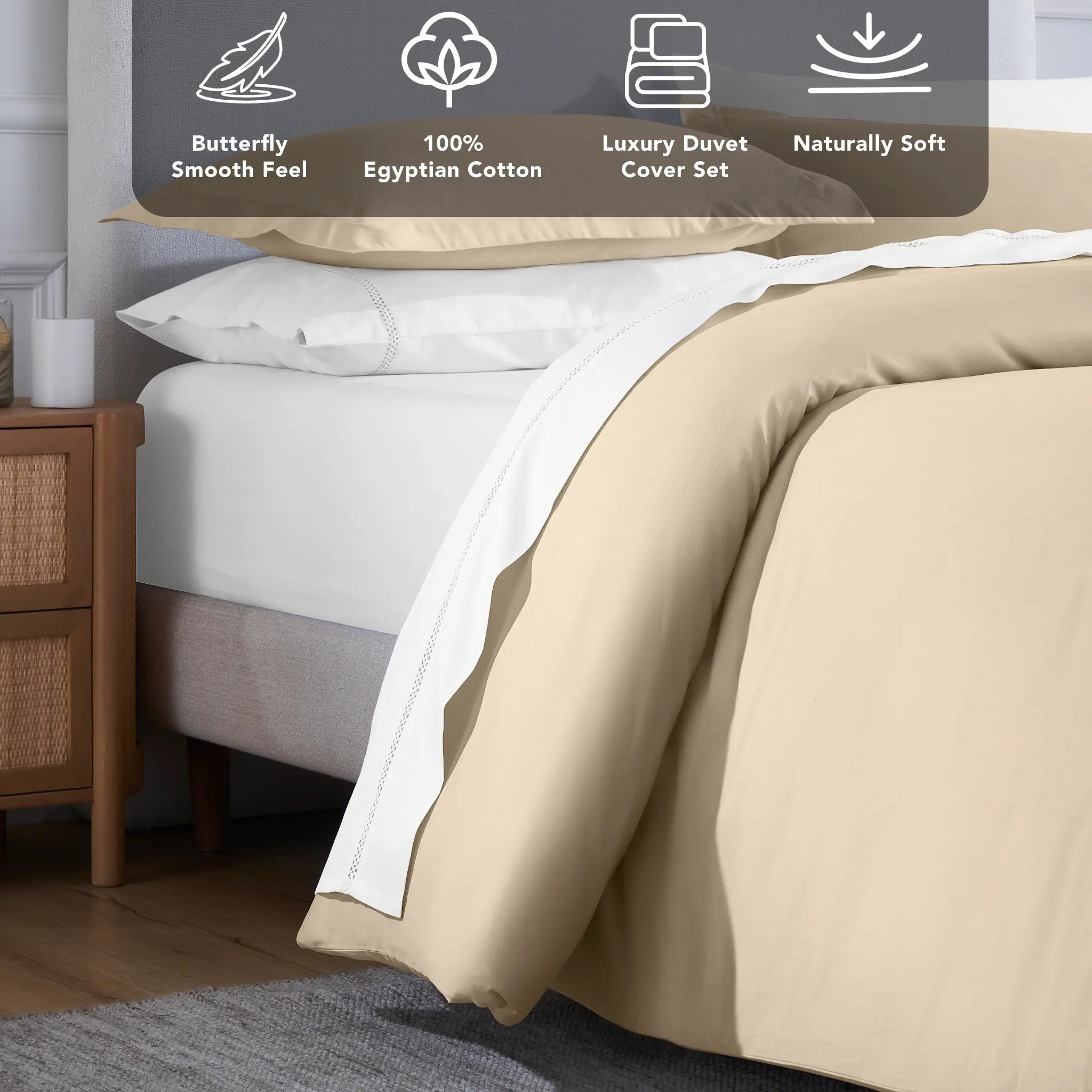 Egyptian Cotton 650 Thread Count Solid Duvet Cover Set - Blue Nile Mills