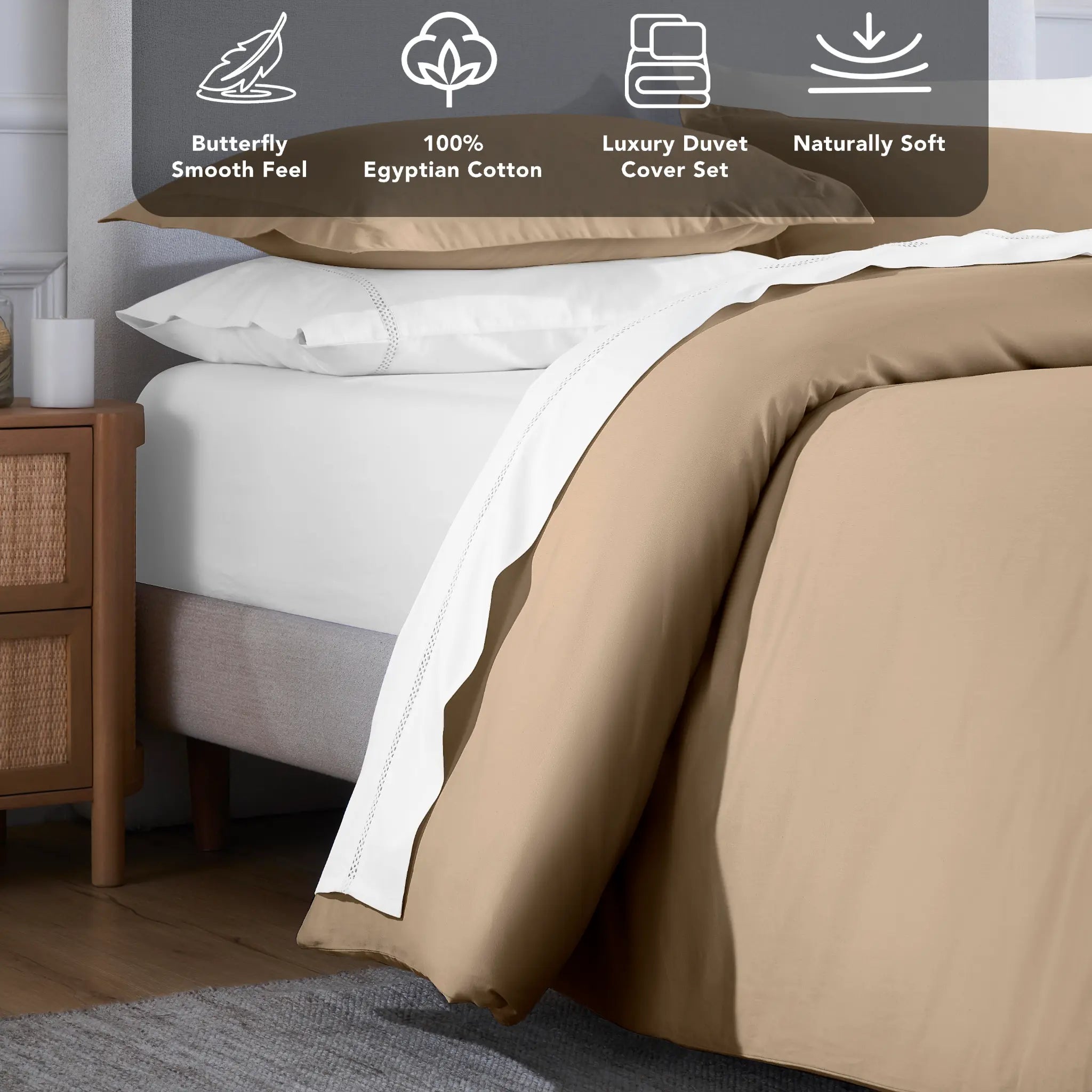 Egyptian Cotton 650 Thread Count Solid Duvet Cover Set - Blue Nile Mills