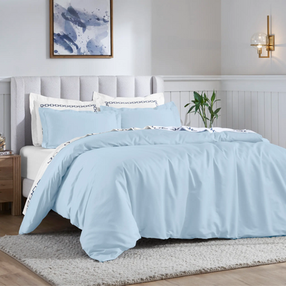 Egyptian Cotton 650 Thread Count Solid Duvet Cover Set - Blue Nile Mills