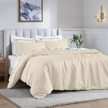 Egyptian Cotton 650 Thread Count Solid Duvet Cover Set - Blue Nile Mills