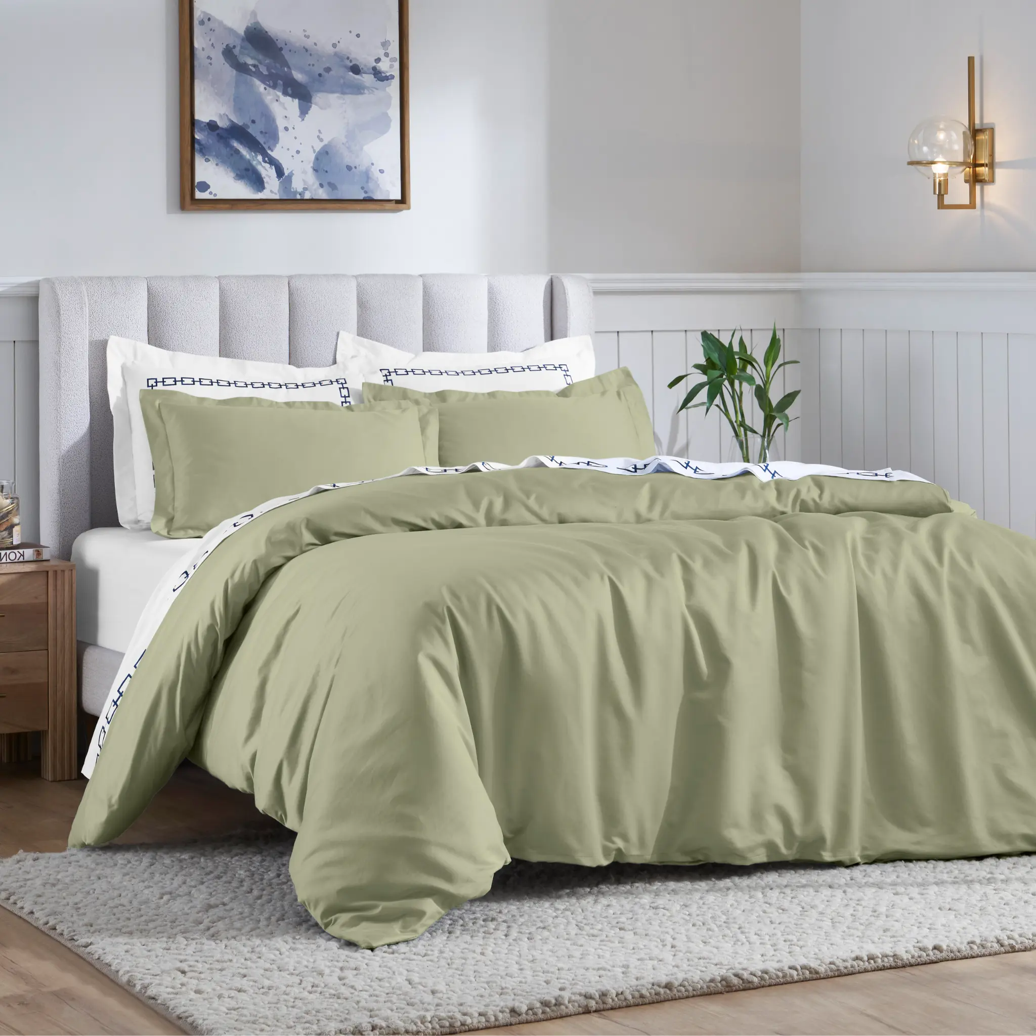 Egyptian Cotton 650 Thread Count Solid Duvet Cover Set - Blue Nile Mills